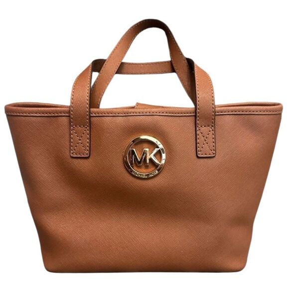 Michael Kors Tan Tote Bag with Gold Logo - Picture 1 of 10